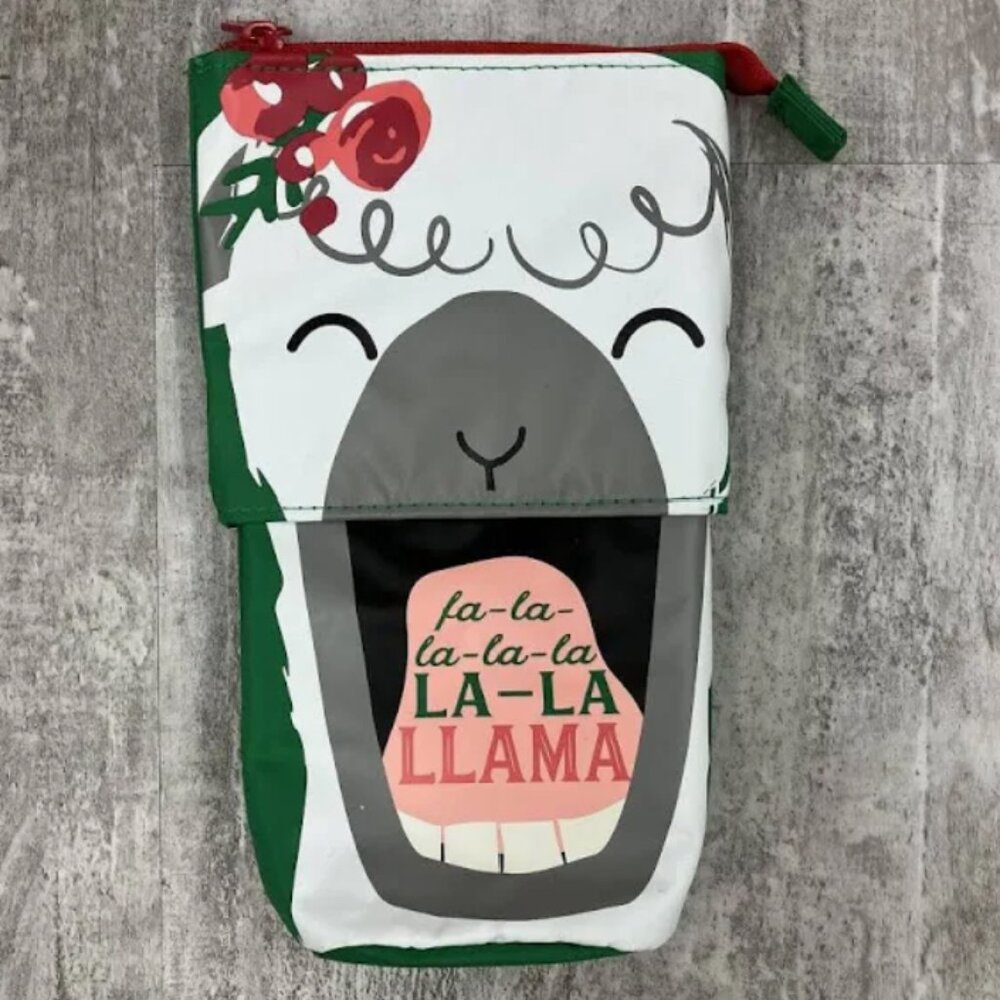 Hide and Peek Pouch - Holiday Llama